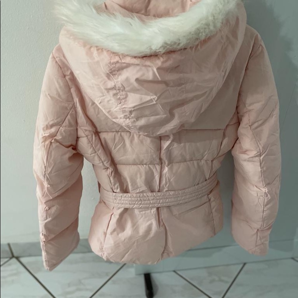 GREENLANDER LIGHT PINK WINTER FAUX FUR COAT - Picture 3 of 3